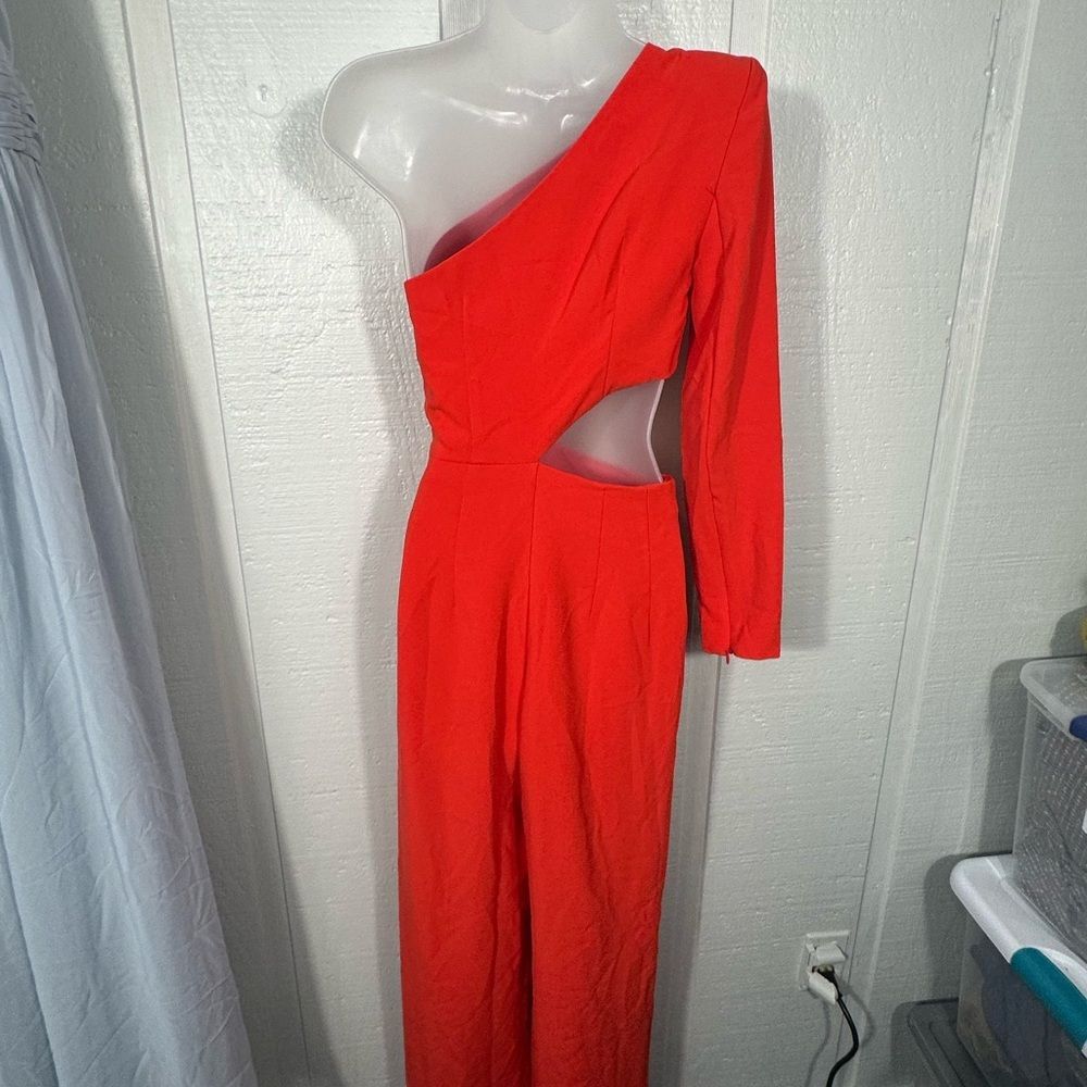 Sergio Hudson x Target Red One Shoulder Cut-Out Jumpsuit Size XXS NWOT - Picture 9 of 12